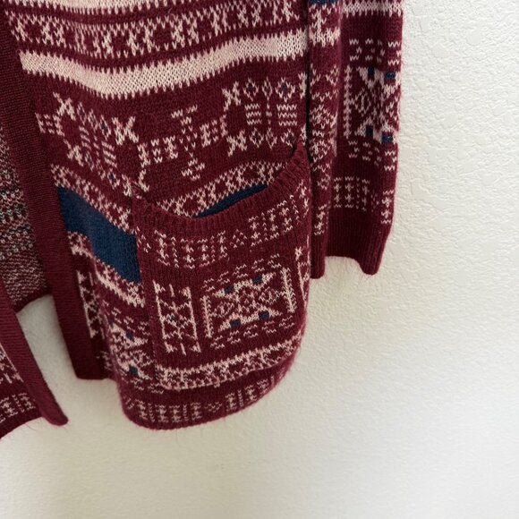 Billabong Aztec Trek Knit Open Front Cardigan Sweater JV12CAZB Womens size Large - Picture 4 of 10